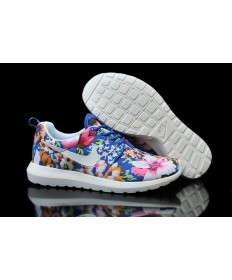 Nike Roshe Run Dodger blau / weiß / Blumen muster der damen sneakers Trainer