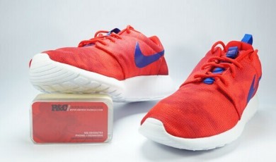 Nike Roshe Run orange-rot / Royal blau Trainer