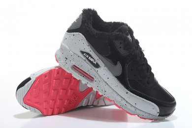Nike Air Max 90-Pelz-schuhe schwarz-grau