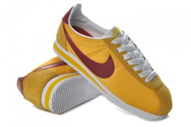Nike Classic Cortez Nylon Gelb Burgundy sneakers für Herren