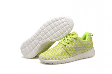 Nike Roshe Run Triangles Fluorescent gelb / weiß für damen sneakers