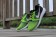 Nike Roshe Run Trainer sneakers Schwarz und leuchtend grün Gradienten